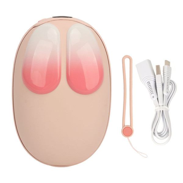 Electric Hand Warmer Cute Bunny USB Rechargeable Power Bank 2 Gears Adjustable Temperature Portable Pocket Heater for Winter Pink