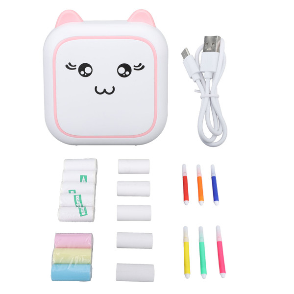 Bluetooth Mini Pocket Printer Portable Thermal Printer with Printing Paper for Notes Journal Memo Photo Study Pink