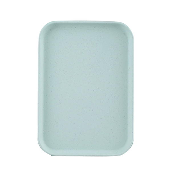 Kitchen Serving Tray Wheat Straw Rectangular Nordic Style Cupcake Fruit Snack Tea Tray for Home Office Restaurant Light Green S (Approx. 25x17cm / 9.8x6.7in)