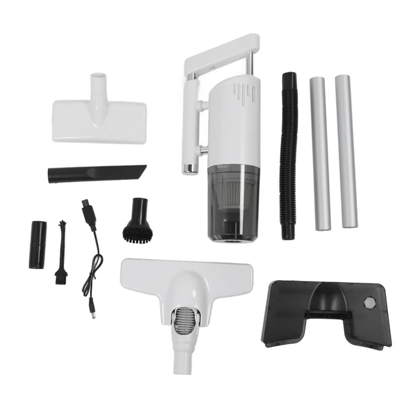 Cordless Handheld Vacuum Cleaner 60W 7.4V Wet Dry Use Portable Hand Vacuum for Home Car White