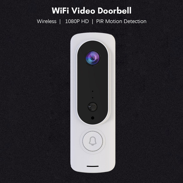 WiFi Video Doorbell Camera Wireless 1080P HD Camera 2-Way Audio Motion Detection Infrared Night Vision Real-time Monitor Support Tuya APP Waterproof Cover Support Storage Card