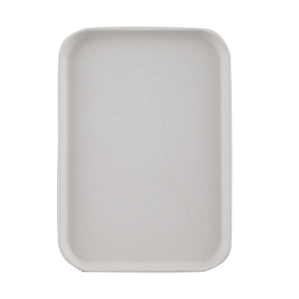 Kitchen Serving Tray Wheat Straw Rectangular Nordic Style Cupcake Fruit Snack Tea Tray for Home Office Restaurant Beige L (Approx. 38x27cm / 15.0x10.6in)