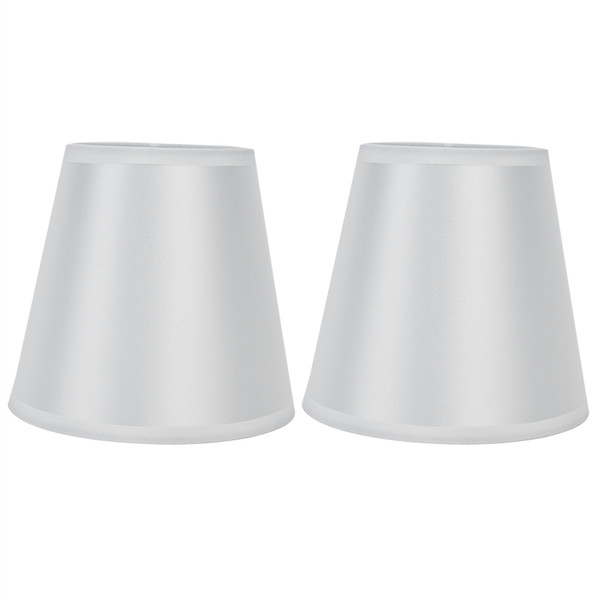 2PCS Modern Fabric Lampshade Clip On Wall Lamp Chandelier Lamp Shade for E14 Screw Table LightPT10 White