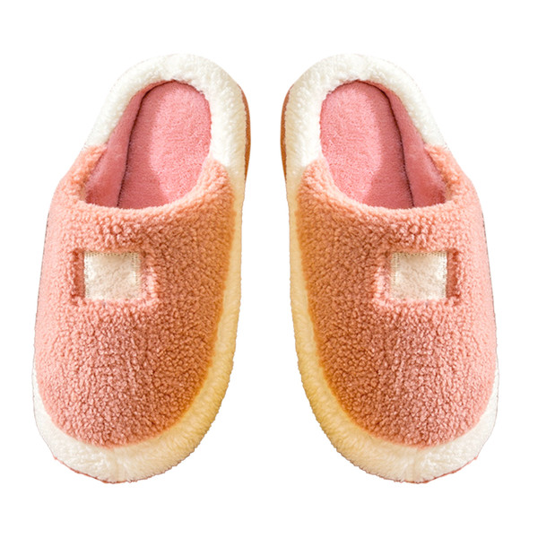 Cotton Slippers Women Indoor Washable Cute Thick Sole Non Slip Silent Warm for Winter