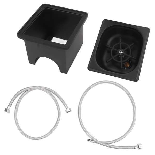 Pitcher Rinser Stainless Steel Free From Opening Kitchen Sink Automatic Glass Cup Washer for Hotel Bar Coffee Milk Tea Cup Black Small