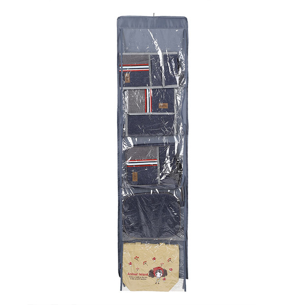 10Pockets Foldable Wardrobe Door Hanging Storage Organize for Tote Bag Handbag Purse(Dark Gray)