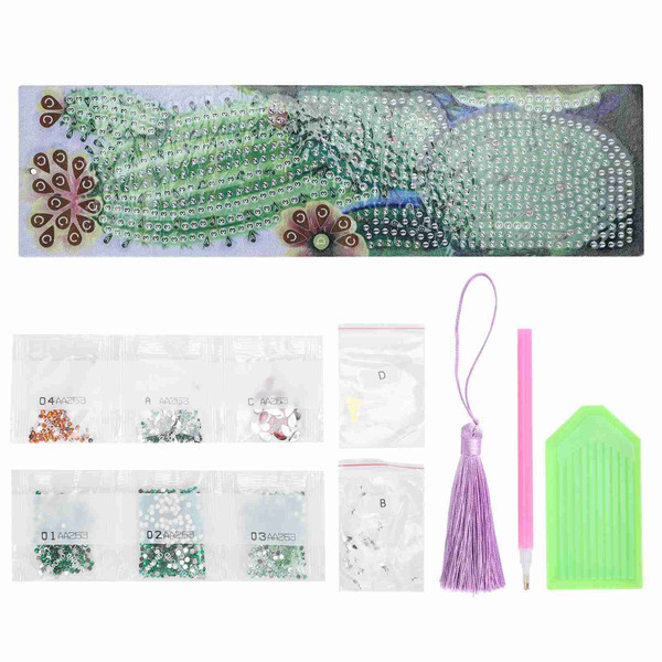 DIY Diamonds Painting Bookmarks Tassel Bookmark for Home Office School DIY MakingSucculent Pattern