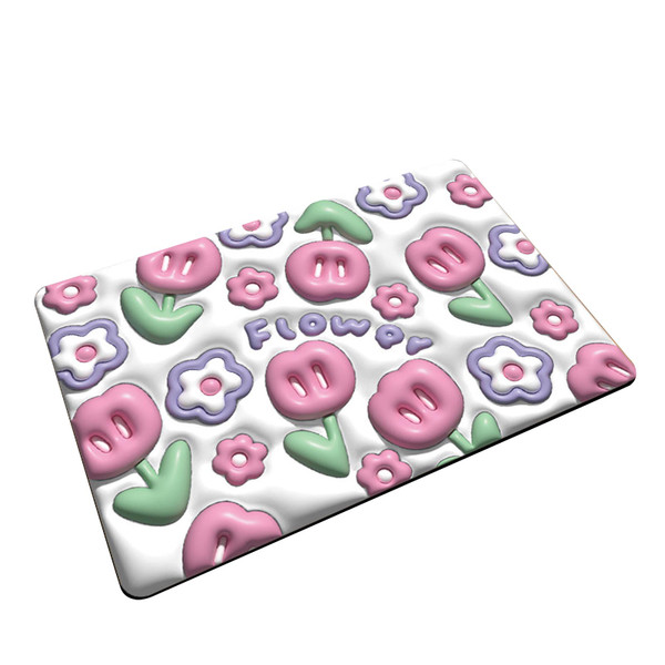 Diatomaceous Earth Bath Mat Bath Mat Slip Resistant 3D Pattern Fast Drying Bathroom Floor Rug 002