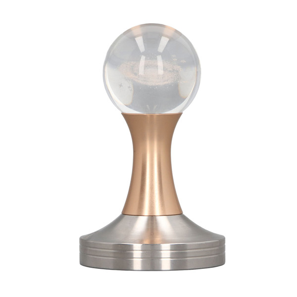 Coffee Tamper Food Grade Stainless Steel Crystal Ball Coffee Powder Hammer for Kitchen Shop Gold Pillar 53mm/2.1in