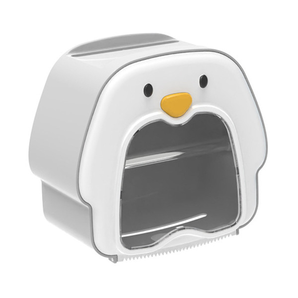 Wall Mounted Tissue Dispenser Cute Wall Hanging Tissue Storage Box Multipurpose Facial Tissue Box Cover for Bathroom Grey and White