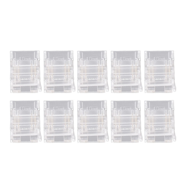 10PCS LED Strip Connectors 4 Pin 10mm Solderless Quick Connection LED Adapter Connectors