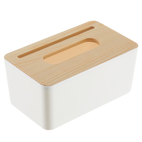 Paper Towel Dispenser Wood Tissue Box Cover Holder Countertops Bathroom Toilet Tissue Box Home Kitchen Paper Extraction Dispenser