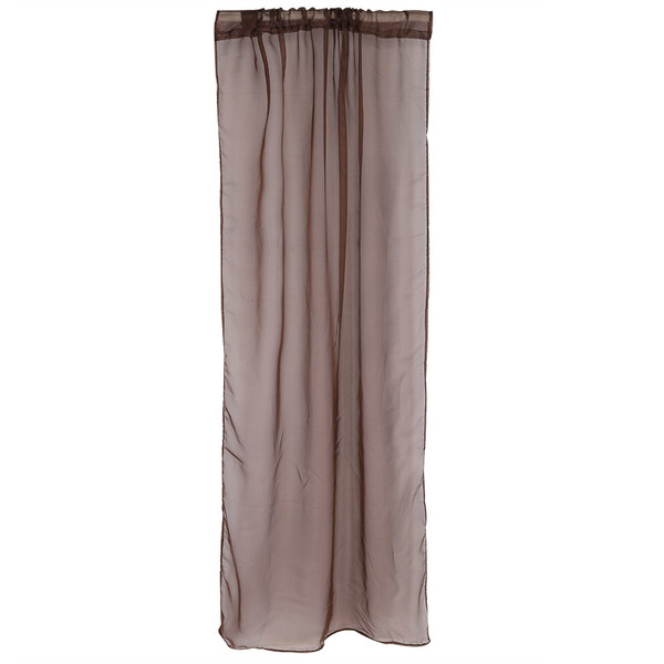 Sheer Window Curtain Bedroom Balcony Drape Curtain Window Treatment (Dark Coffee)