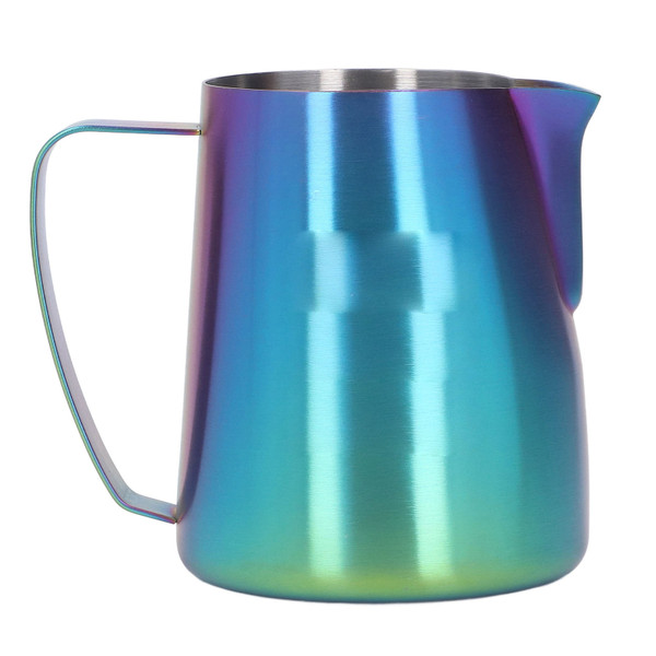 Frothing Pitcher Eagle Spout Prevent Spilling 304 Stainless Steel Frother Cup with Handle for Milk Coffee 420ml Dazzling Color