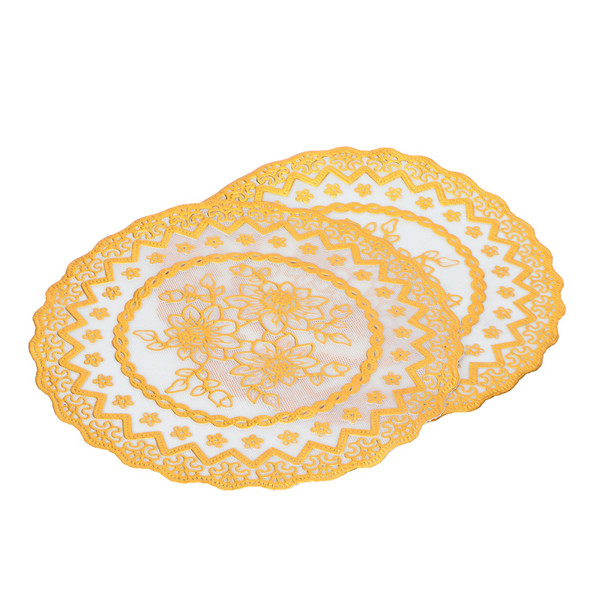 2PCS 20x20cm Table Mats Gold Placemats Coffee Cup Mat Coaster for Wedding Party SuppliesType 02