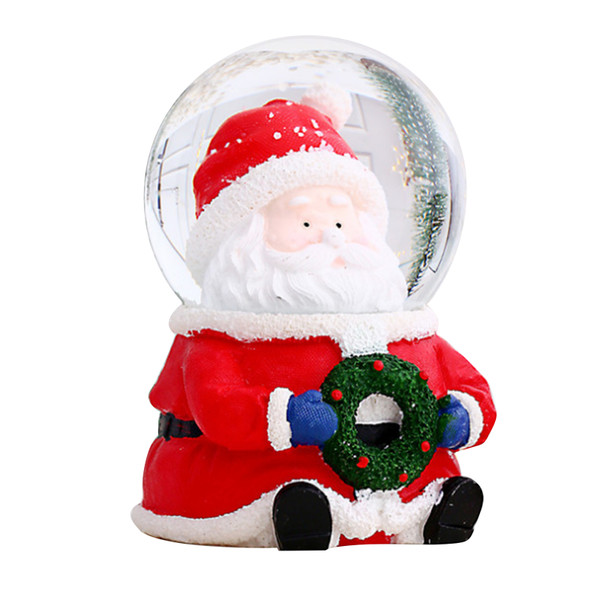 Christmas Snow Globe Color Changing Lighted Christmas Crystal Ball Decor Resin Glass Christmas Ball Ornaments Big Headed Large Old Man