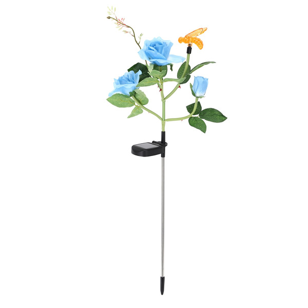 Outdoor Solar Powered LED Light Rose Flower Simulation Bee Lamp for Lawn Yard Landscape Decor