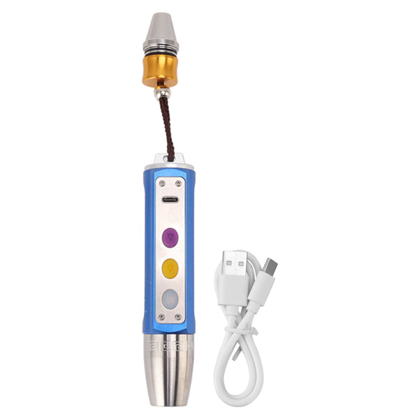 Jade Appraisal Light 3 Light Source Stepless Dimming LED Jade Identification Flashlight for Jewelry Blue