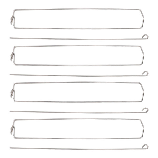 4pcs Clamping Wing Rails Stainless Steel Flat Chicken Wing Bbq Fork for Outdoor Picnic Camping Barbecue