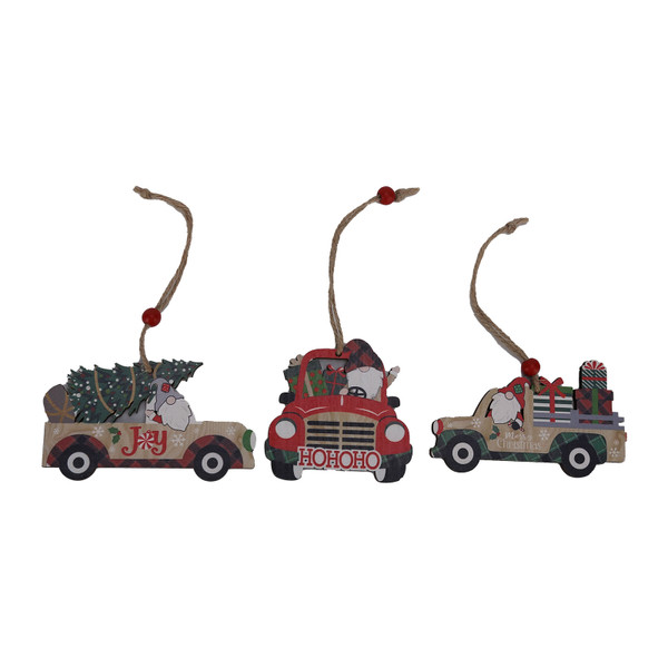 3pcs Wooden Christmas Tree Ornaments Unique Cute Durable Hanging Crafts for Decorations Gifts