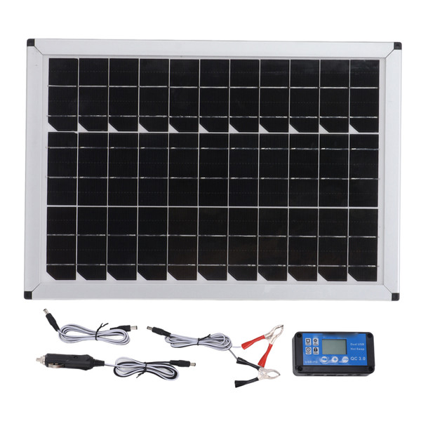 100W 18V Portable Solar Panel Kit 100 Watt 18 Volt Monocrystalline Portable Solar Panel for Automobiles Ships Airplanes Outdoor Agriculture Planting Tourism