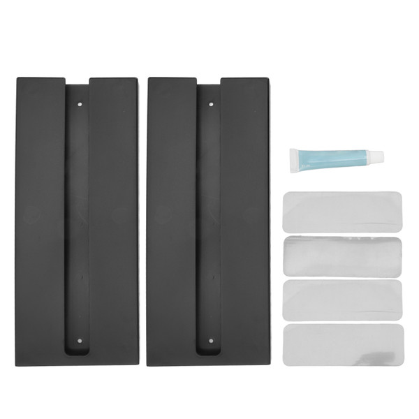 2Pcs Black Red Wine Glass Holder Self Adhesive Plastic Wine Glass Rack Hanging Shelf for Bar Kitchen