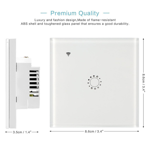 Wireless Switches WiFi Light Switch Smart Wall Compatible with Alexa Echo  Home Assistant Control  APP Touchable Light Switch Phone for iOS 1 2 3 Gang