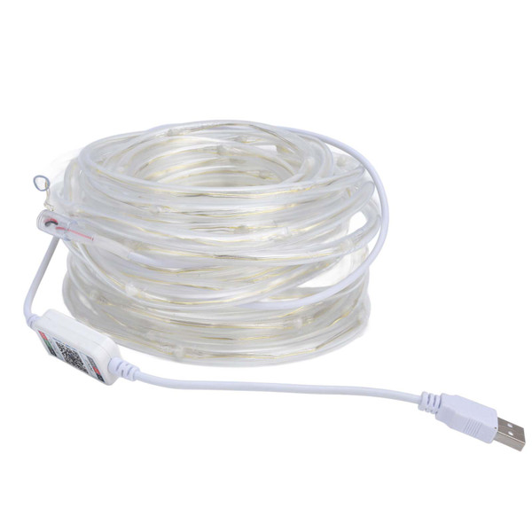 RGBW 100LED Rope Lights USB Powered Music Sync String Light APP Bluetooth Control IP45 Waterproof for Festivals