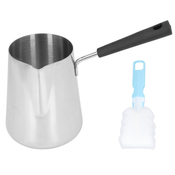 Butter Warmer Mini Stainless Steel Coffee Heating Melting Pot 1000ml with Spout for Home Cafe