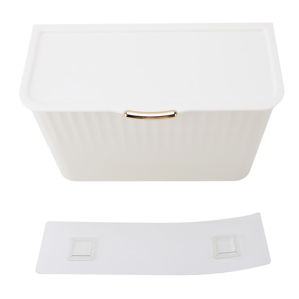 4L Wall Mounted Laundry Basket Dustproof Multifunction Wall Hanging Dirty Clothes Basket with Lid for Bathroom White