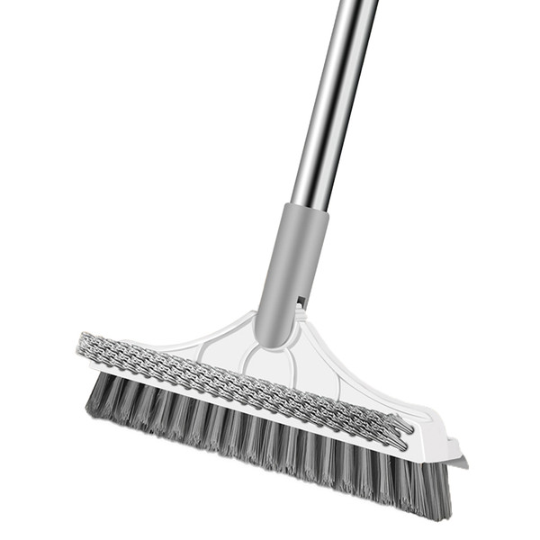 3 in 1 Floor Scrub Brush with Long Handle 120° Rotating Shower Floor Scrubber Household Cleaning Brush for Bathroom Kitchen