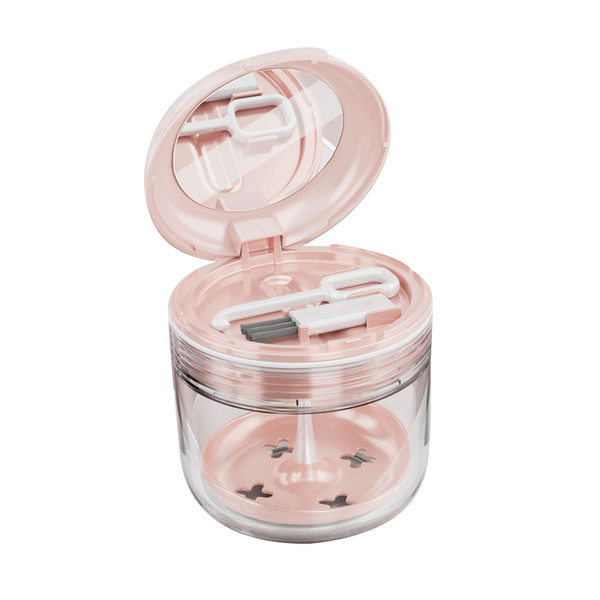 Mouth Guard Case Storage Box Good Sealing with Brush Mirror Waterproof PP Denture Box Red