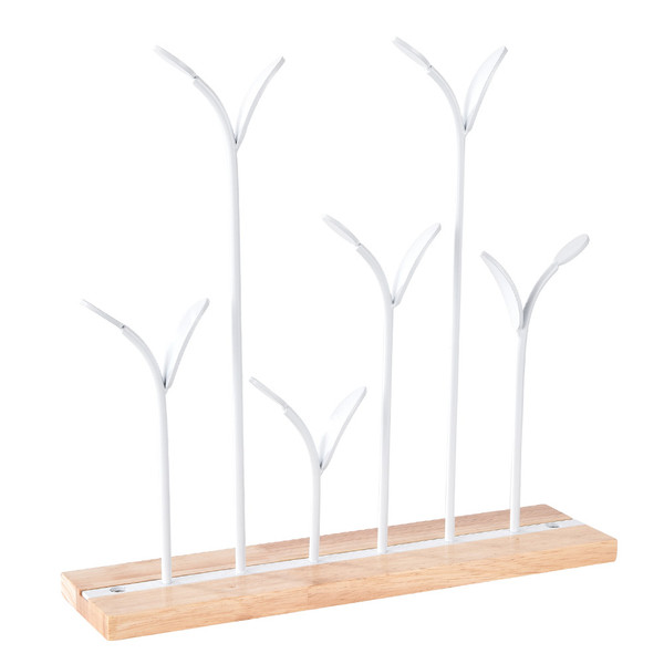 European Style DIY Desktop Jewelry Storage Rack Earrings Necklace Ring Display Stand OrnamentsWhite