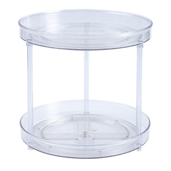 Rotating Organizer Transparent Double Layer 360° Rotatable Kitchen Seasonings Rack Makeup Holder Lazy Susan Turntable
