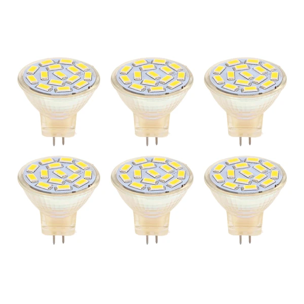 6Pcs GU4 LED Bulb 270LM 15LED Energy Saving Light Bulb MR11 Track Lamp Beads 12V 3W Warm Light 3000K