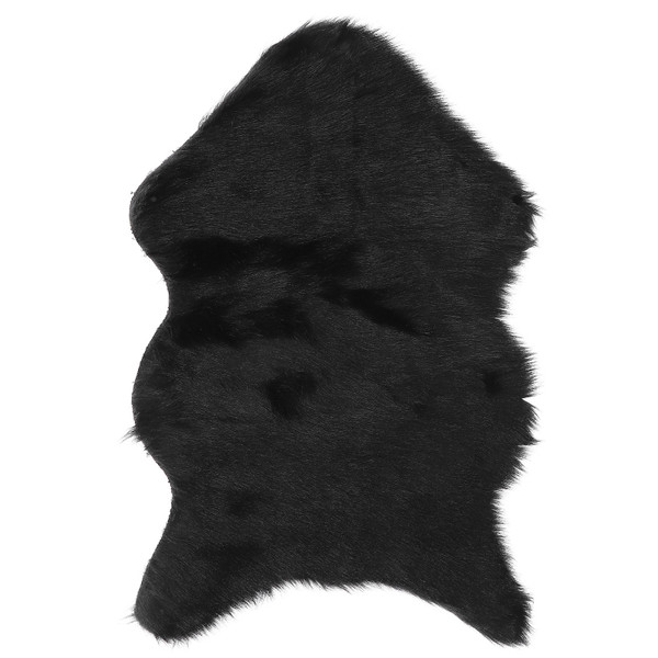 Soft Rugs Artificial Wool Warm Carpet Chair Cover Area Rug for Bedroom Floor Sofa Living RoomBlack