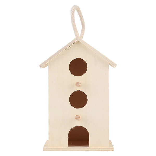 Hanging Wooden Bird Nests House Breeding Resting Box Supplies Outdoors Garden for Parrots