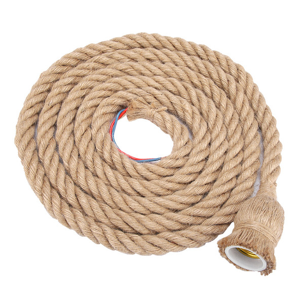 3m E27 Vintage Hemp Rope Ceiling Light Base Pendant Lamp Bulb Holder 85-265V