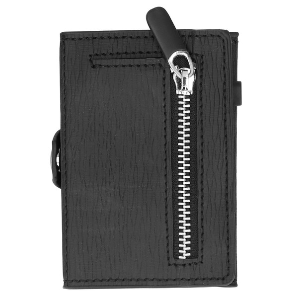 Portable Business Card Holder Travel Credit Card Case Organizer for Men and Women UseBlack Bark Texture x-65#