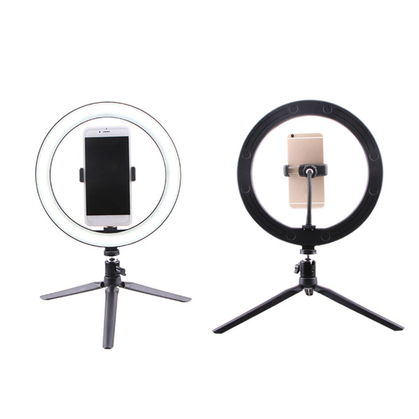 160MM LED Ring Light Fill Light Photography LED Selfie Light Dimmable Camera Phone Lamp with Table Tripods USB Powered for Live Stream/Makeup