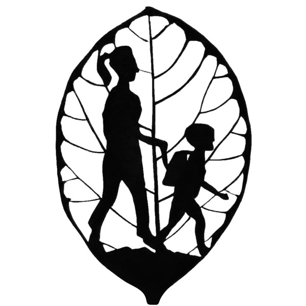 Art Metal Leaf Black Silhouette Ornaments Home Decor Handmade Figure Mother's Day Gift Modern Room Decoration