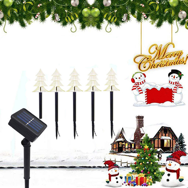 Factory direct Amazon Explosive Solar LED Five-pointed Star Christmas Tree Snowflake Garden Outdoor Holiday Light Five-pointed star