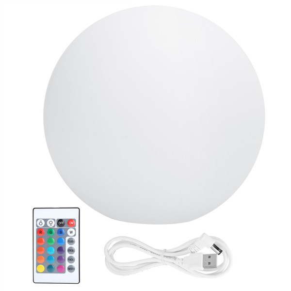 LED 16 Colors Remote Control Night Light USB Charging Waterproof Spherical Lamp (20cm)
