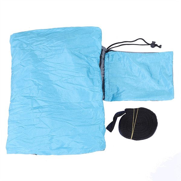 Portable Camping Travel Single Hammock Hanging Bed with Tree Strap (Gray   Blue)