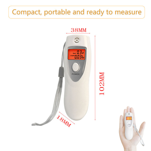 Breathalyzer Portable Breathalyzer Digital Breath Alcohol Tester Touchless with Red Backlight Audible Alert Automatic Shutdown for Personal Professional Use