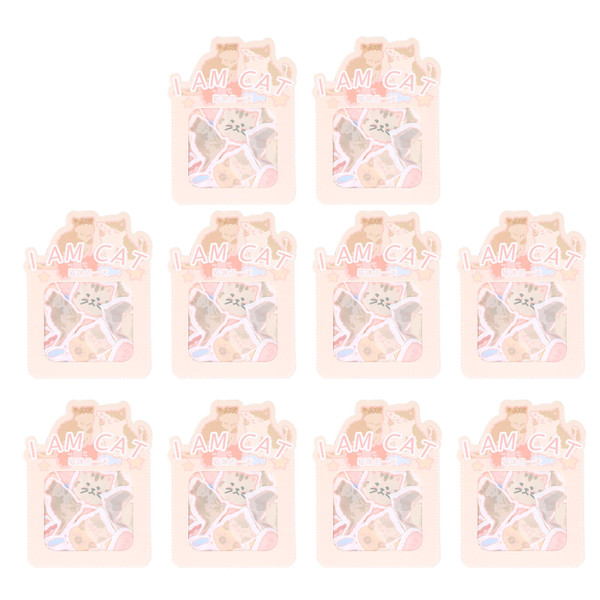 Sticker 10PCS EcoFriendly Paper Material Waterproof Dustproof Easy to Tear Stickers for Laptops Skateboards Suitcases Cars(Cat )