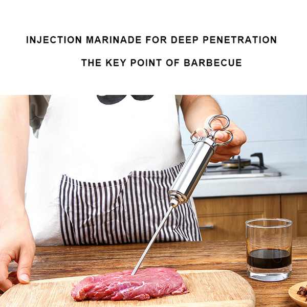Meat Marinade Injector 304 Stainless Steel 3 Needles Sauce Seasoning BBQ Smoker Grill Beast Turkey Cooking Condiment Accessories
