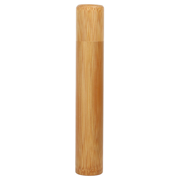 1Pc Round Portable Handmade Natural Bamboo Tea Jar Storage Holder Container Box (2.5 x 15.5cm)