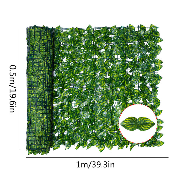 Artificial Leaf Screening Roll UV Fade Protected  Hedging Wall Landscaping Garden Fence Balcony Screen for Indoor Outdoor Decor