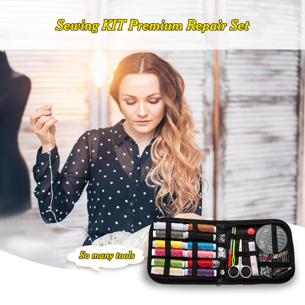 Sewing Kit Thread Set Premium Repair Set Needle Thread Kit for Sewing 75pcs
